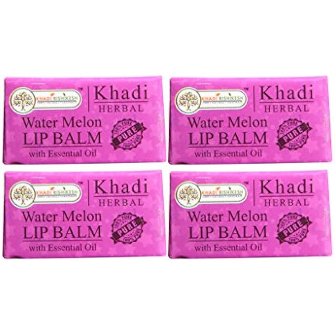 KHADI RISHIKESH HERBAL WATER MELON LIP BALM COMBO SET PACK OF - 8GM X 4 (32GM) - Image 1